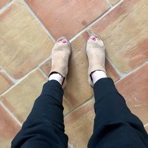 Suede High Heeled Mules